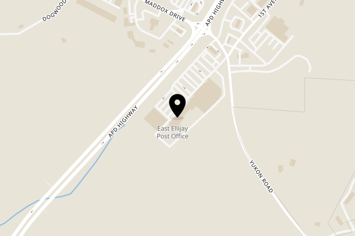 Map showing the location of Pizza King on 200 Old Orchard Square in East Ellijay